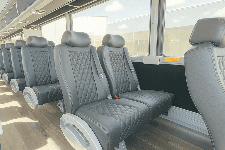 interior of Honolulu Shuttle Bus Rentals charter bus